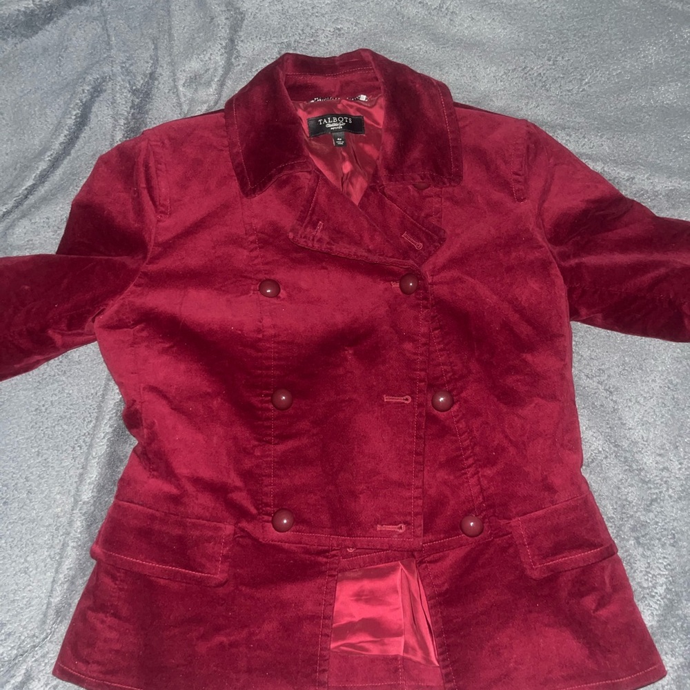 Talbots Women's Red Velvet Jacket